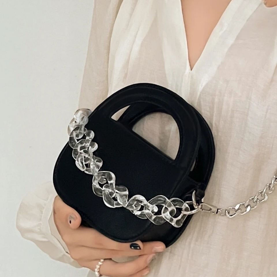 Túi mini dây xích thời trang túi xách đeo chéo đơn giản túi hộp vuông