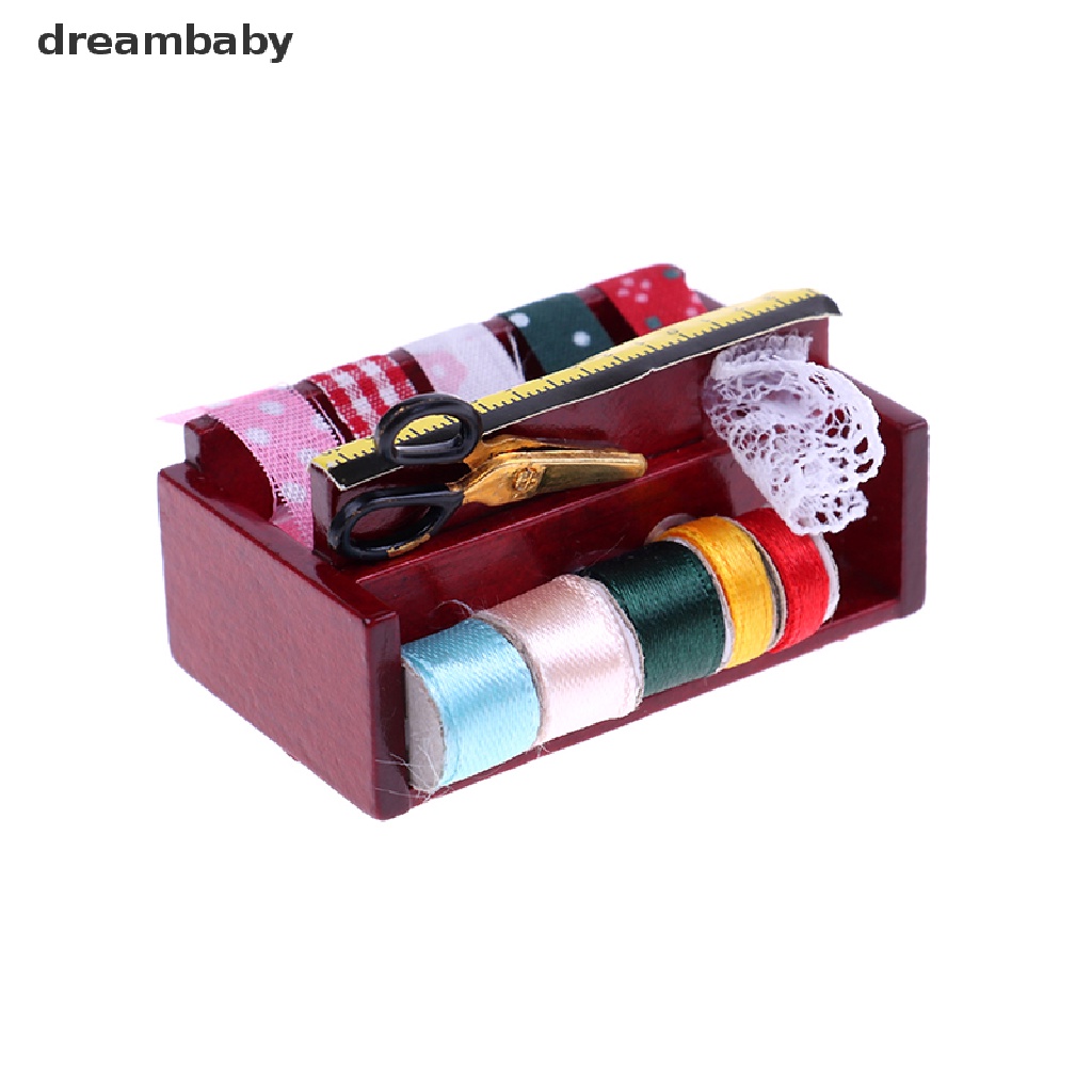 [dreambaby] Kệ Để Kéo Vải May Trang Trí Nhà Búp Bê Tỉ Lệ 1: 12