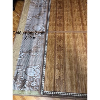 Chiếu trúc vân gỗ lụa  nằm 2 mặt gập đôi