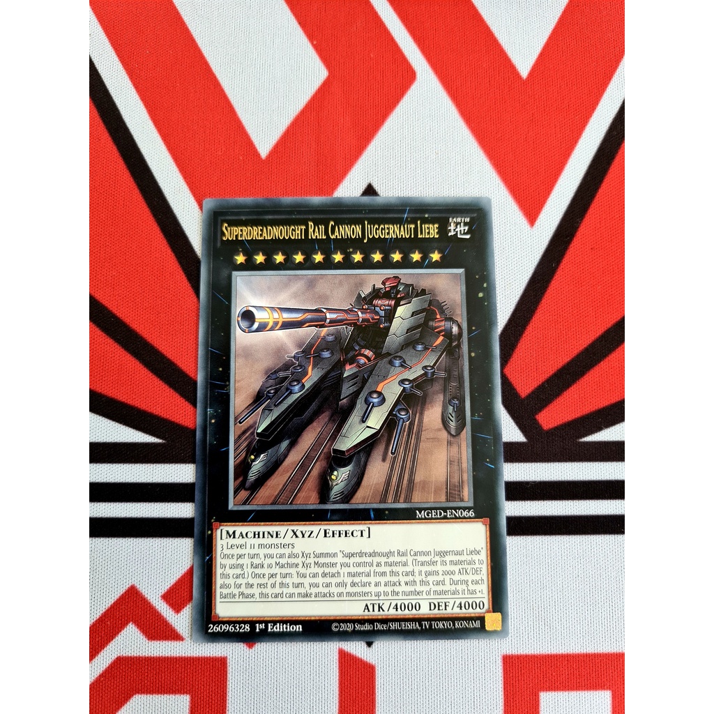 Thẻ Bài Mint90 Yugioh Monster Superdreadnought Rail Cannon Juggernaut Liebe - MGED-EN066 - Rare