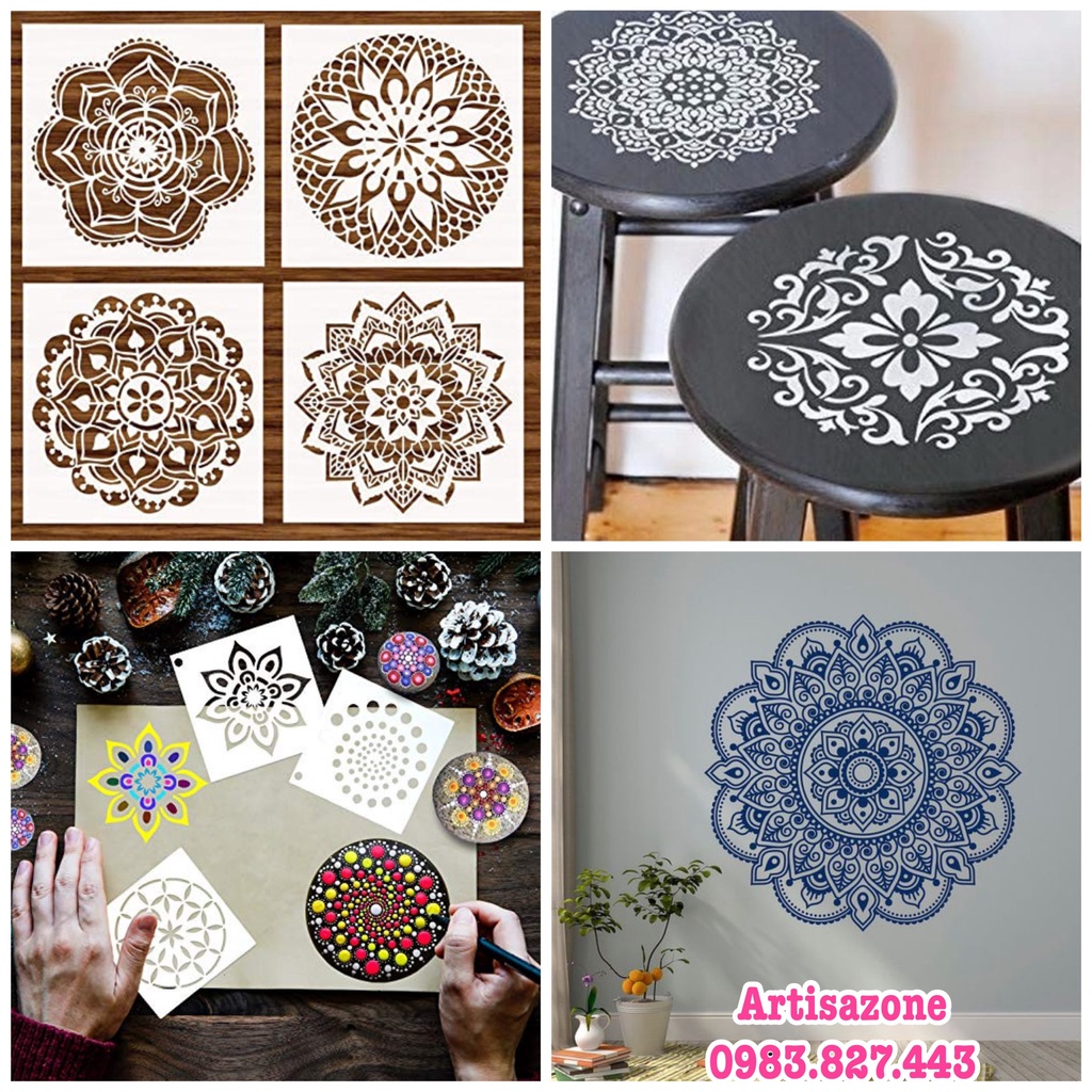 Pet Stencil - Khuôn hình trang trí họa tiết - Kích thước 20cm x 20cm - 01 tấm