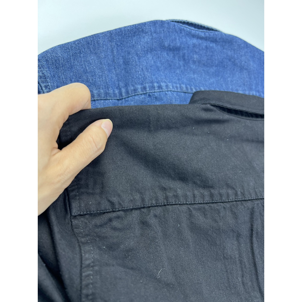 Áo sơ mi jeans denim nam dài tay dáng suông, áo somi bò chống nắng chất liệu jean cao cấp, co dãn tốt