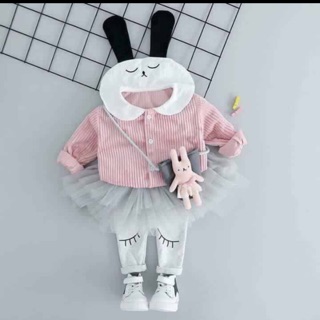 Freeship 99k TQ_Set bộ tai thỏ cho bé gái