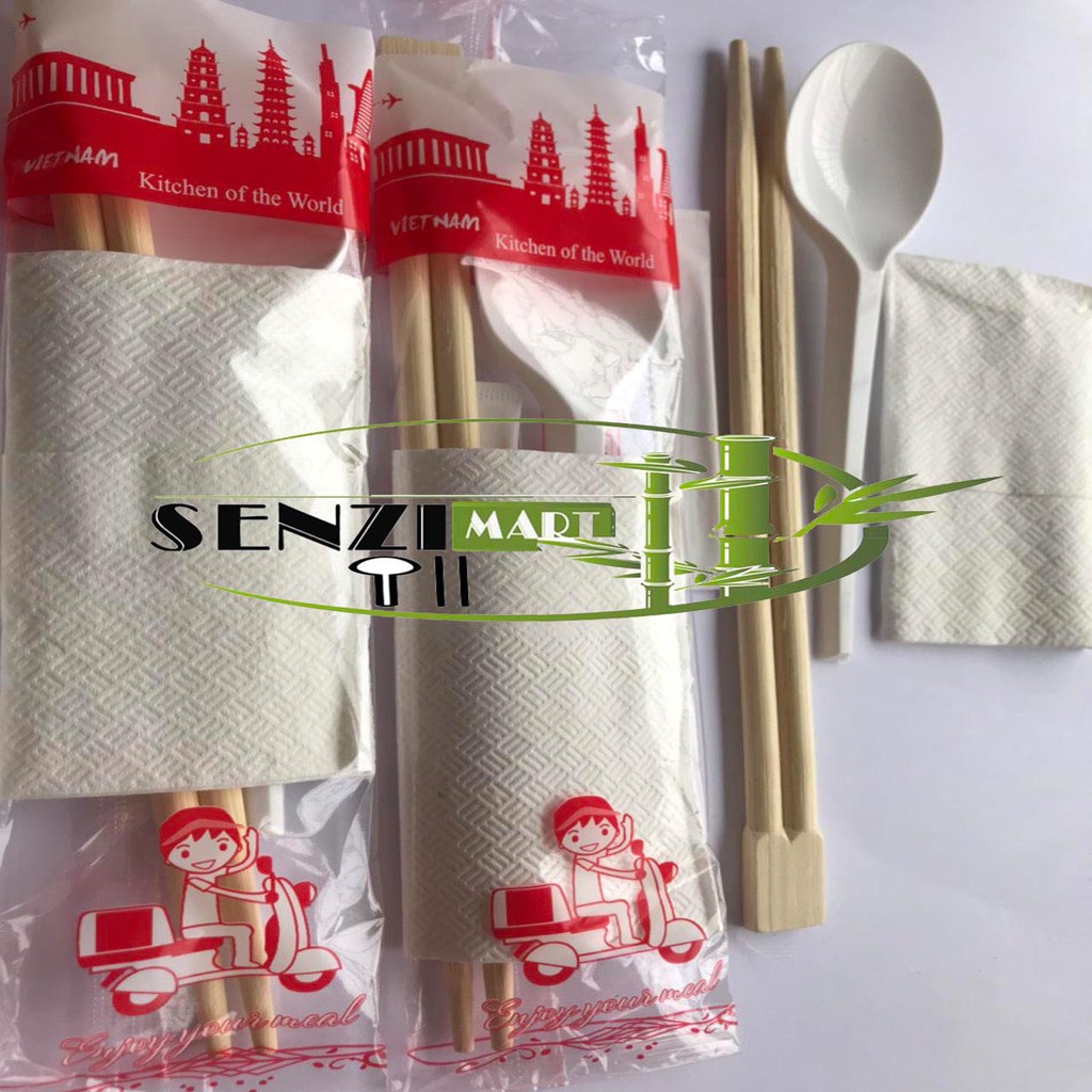 [Combo 4 in 1] Set đũa ăn dùng 1 lần (500 Set/1 thùng) chất lượng cao cấp