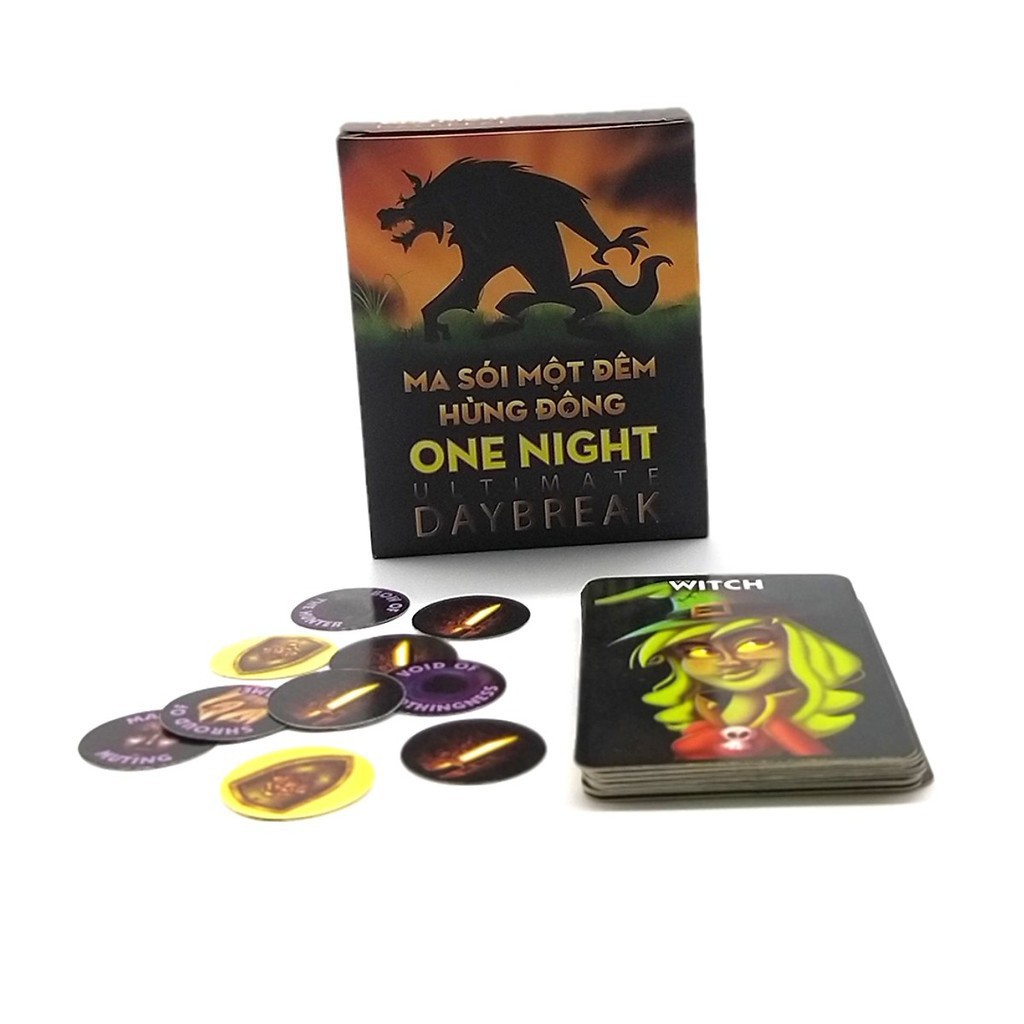 Combo Bài Ma Sói One Night+Day Break-Phiên bản Việt Hóa-Board Game Cao Cấp-Trò chơi trí tuệ-Tăng khả năng suy luận ở trẻ