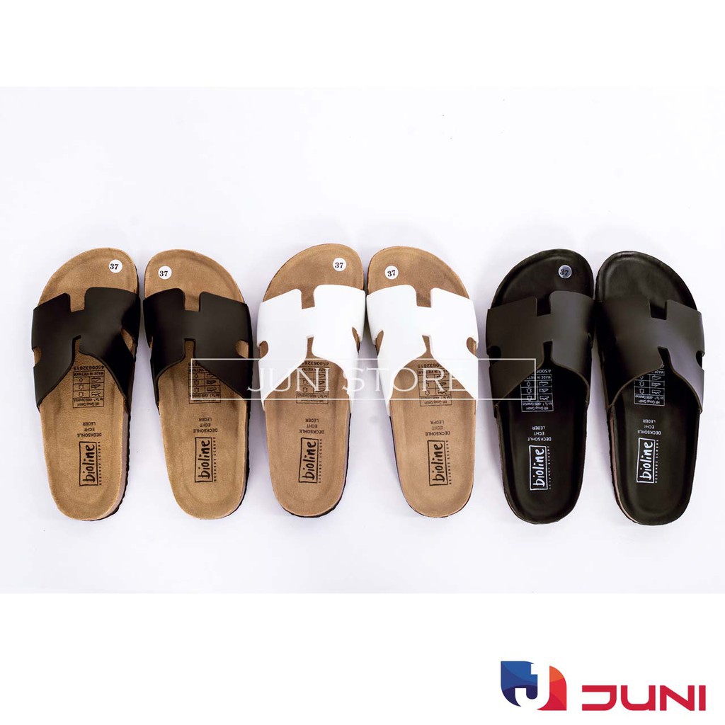 [DA PU-CHỐNG NƯỚC] PU04- Dép sandal chữ H Unisex da PU, đế trấu Bioline Birken - Xuất khẩu châu Âu - Juni Store