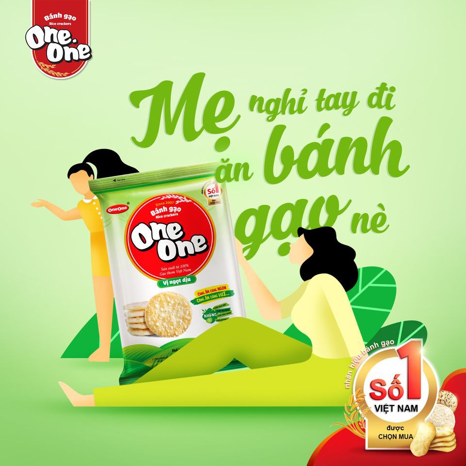 Bánh gạo One One vị ngọt dịu gói 150g-mẫu mới