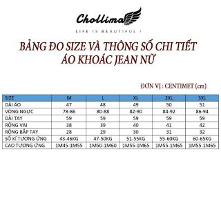 Áo khoác jean nữ size đại