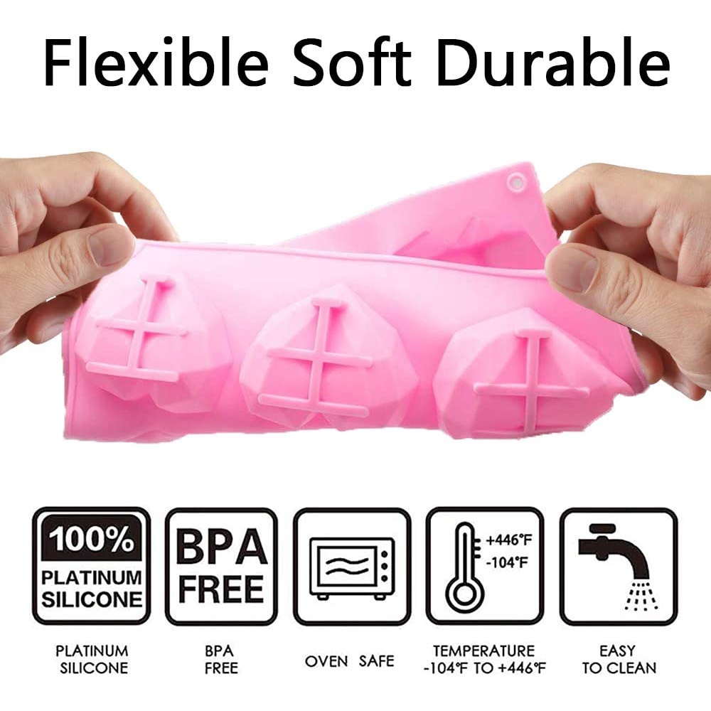 Khuôn Silicone Làm Bánh Tạo Hình Trái Tim 3D Độc Đáo Tiện Dụng Cho Mẹ/ Love 6