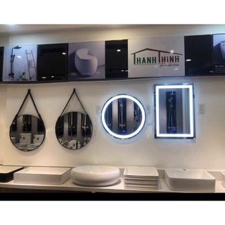 Gương đèn LED (tròn 50cm) viền cảm ứng