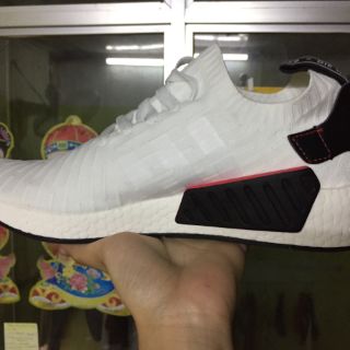Giày NMD R2 Primeknit White Black
