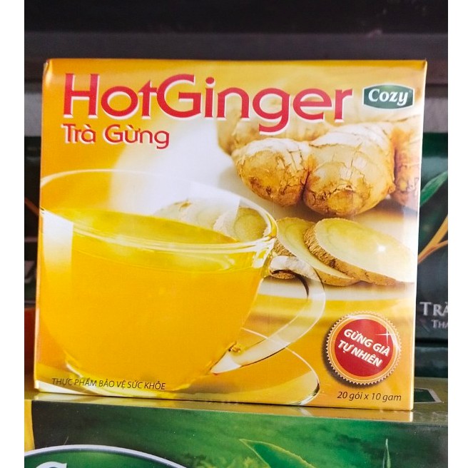 Trà Gừng Hot Ginger Hòa Tan Cozy Hộp 20 Gói
