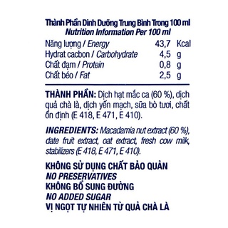 Sữa TH True Milk Hạt Mắc Ca 1L Chính Hãng