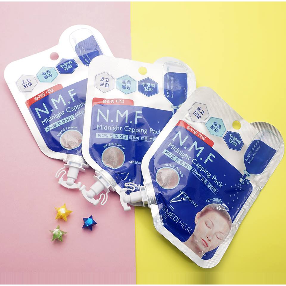 Káº¿t quáº£ hÃ¬nh áº£nh cho Máº·t náº¡ Mediheal N.M.F Midnight Capping Pack texture