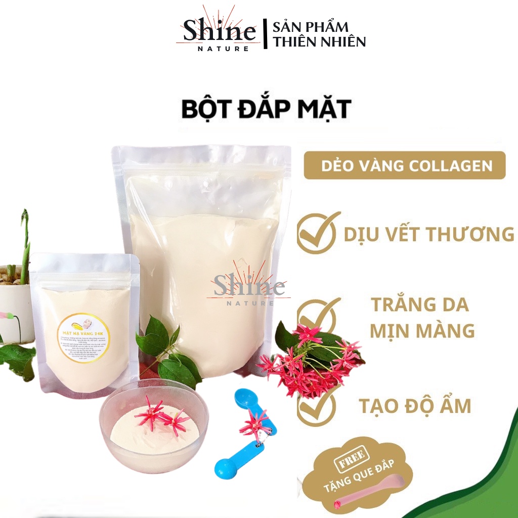 Bột đắp mặt nạ vàng 24k collagen ( Túi 100 Gram ) bột đắp mặt thiên nhiên làm đẹp an toàn hiệu quả