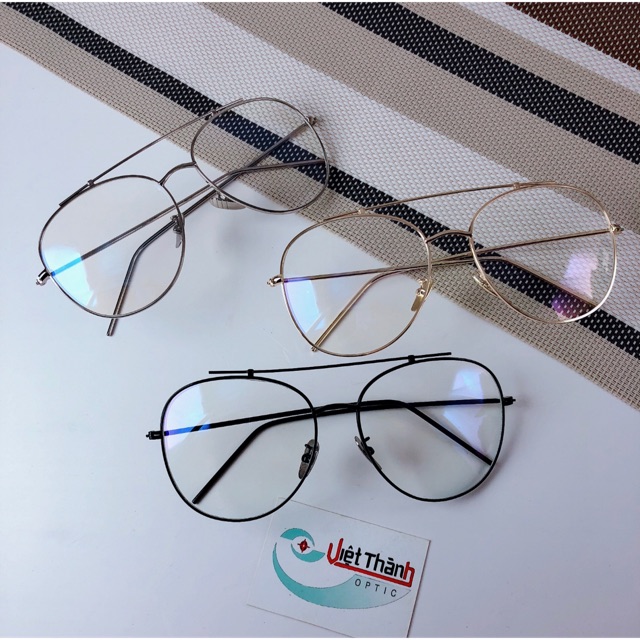 Gọng kính kim loại form lớn 2 cầu
