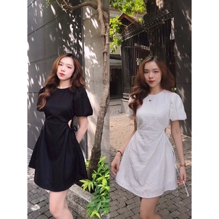 Đầm khoét eo rút dây