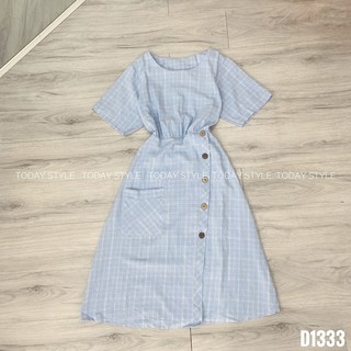 Đầm xòe caro thanh lịch todaystyle freesize d1333