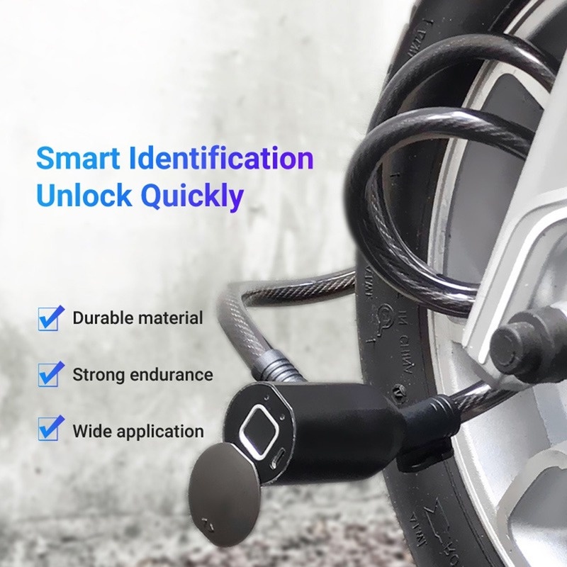 C3BF Smart Keyless BT / Vân tay Khóa xe đạp mới Khóa dây thép Khóa xe đạp chống trộm Khóa cáp bảo mật điện tử