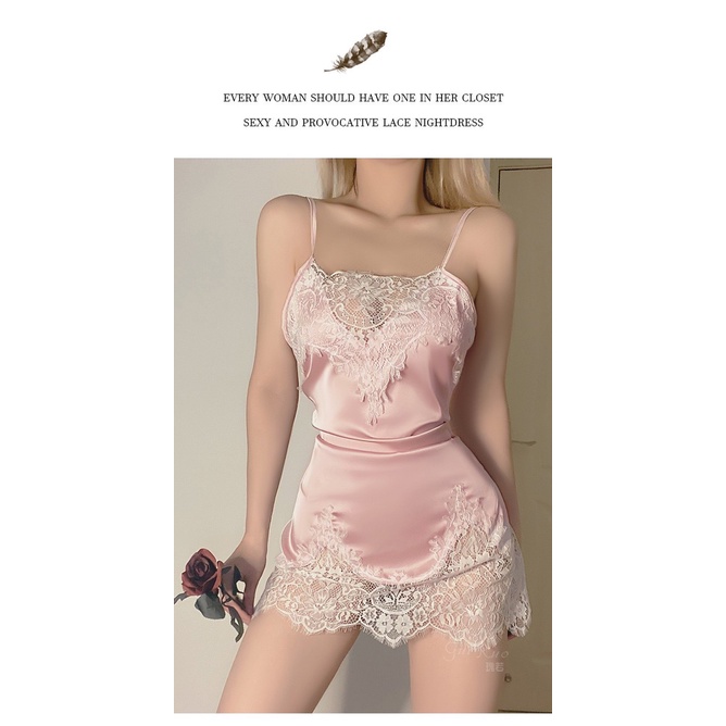 Váy ngủ sexy gợi cảm - Đồ ngủ sexy váy kèm quần chip -KELLYWANG