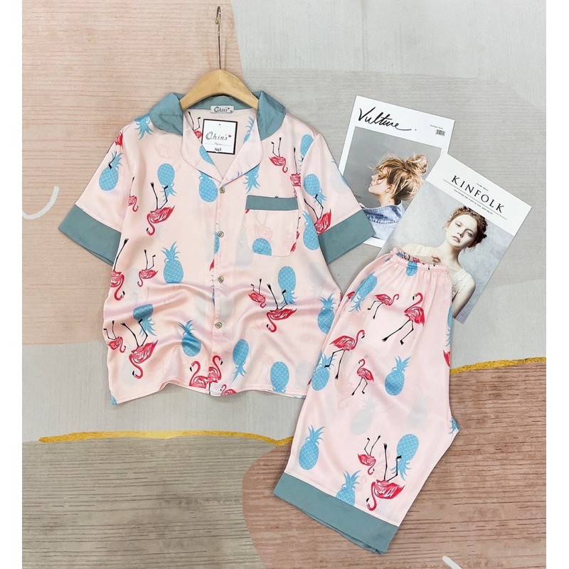 [HÀNG CAO CẤP] Đồ Ngủ Pijama Lụa Quẩn Lửng Họa Tiết Xinh Xắn | BigBuy360 - bigbuy360.vn
