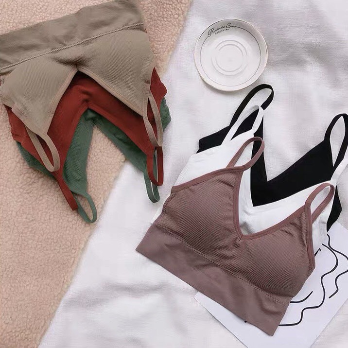 Áo Lót Bra Hở Lưng Nâng Ngực Vải Cotton Thun Mềm Mịn