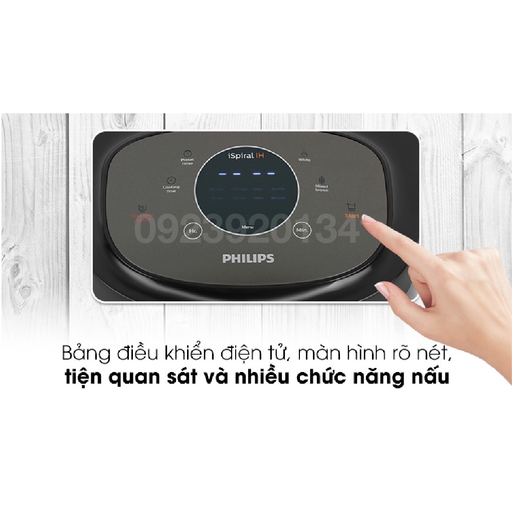 [Mã ELHADEV giảm 4% đơn 300K] Nồi cơm điện 1.5 lít, lòng nồi 5 lớp Philips HD4528