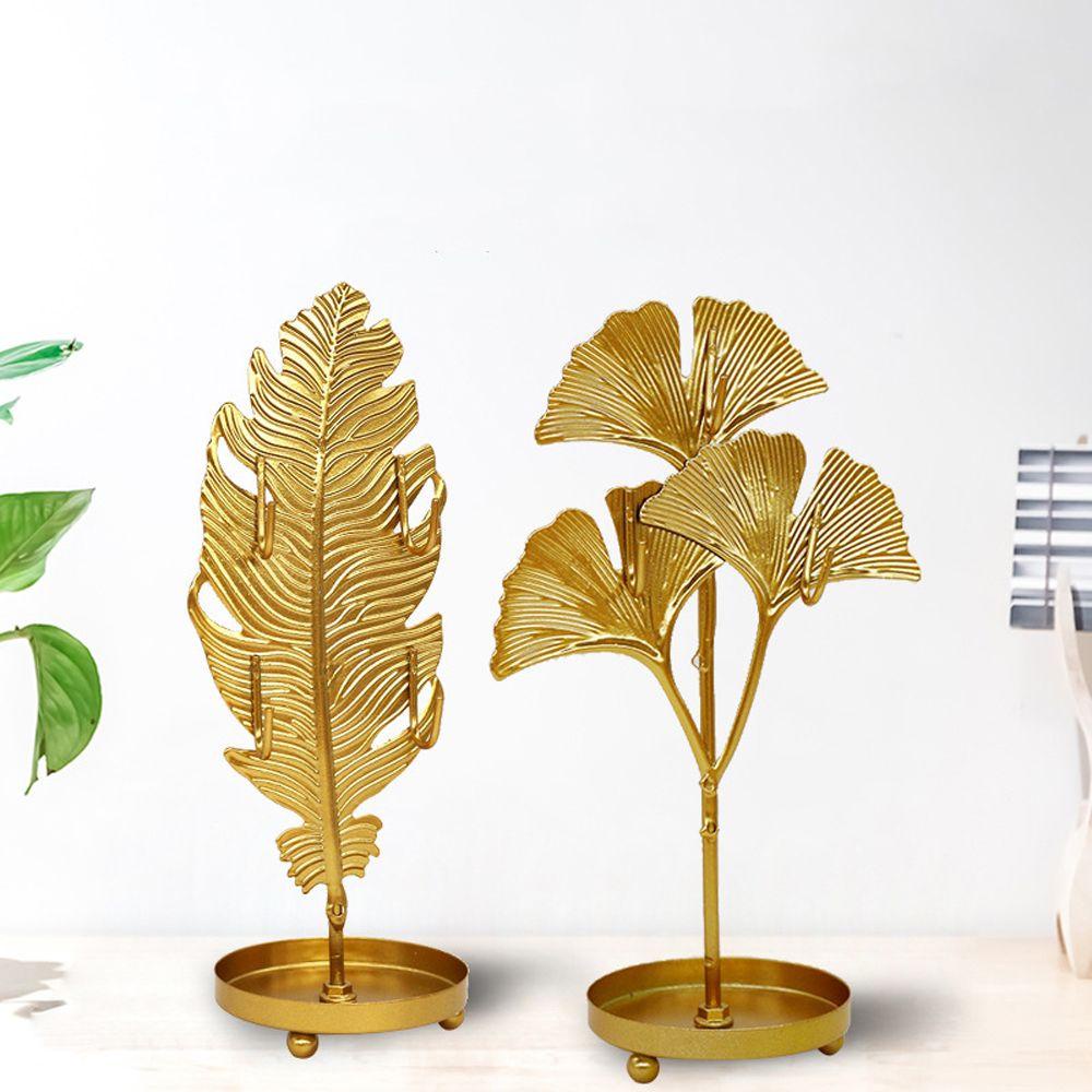 Giá Đỡ Trưng Bày Trang Sức Bằng Kim Loại Hình Chiếc Lá Phong Cách Vintage Ốp