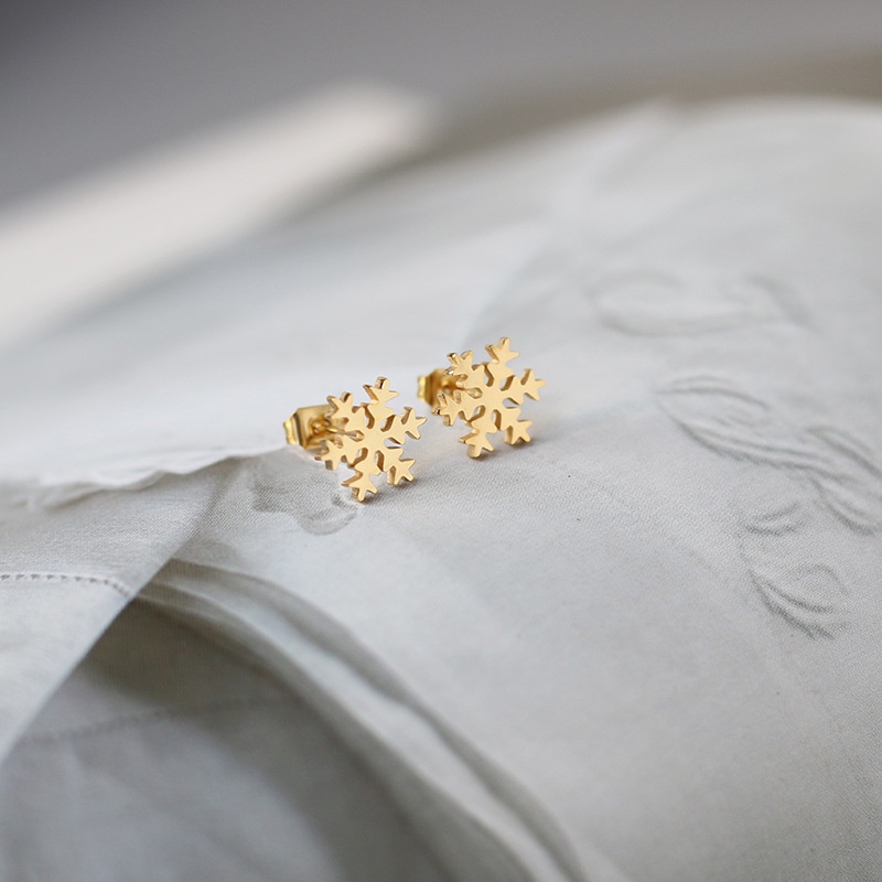 Bông tai titan bông hóa tuyết E1-207 - CAM KẾT KHÔNG GỈ, KHÔNG BAY MÀU - BẢO HÀNH 12 THÁNG