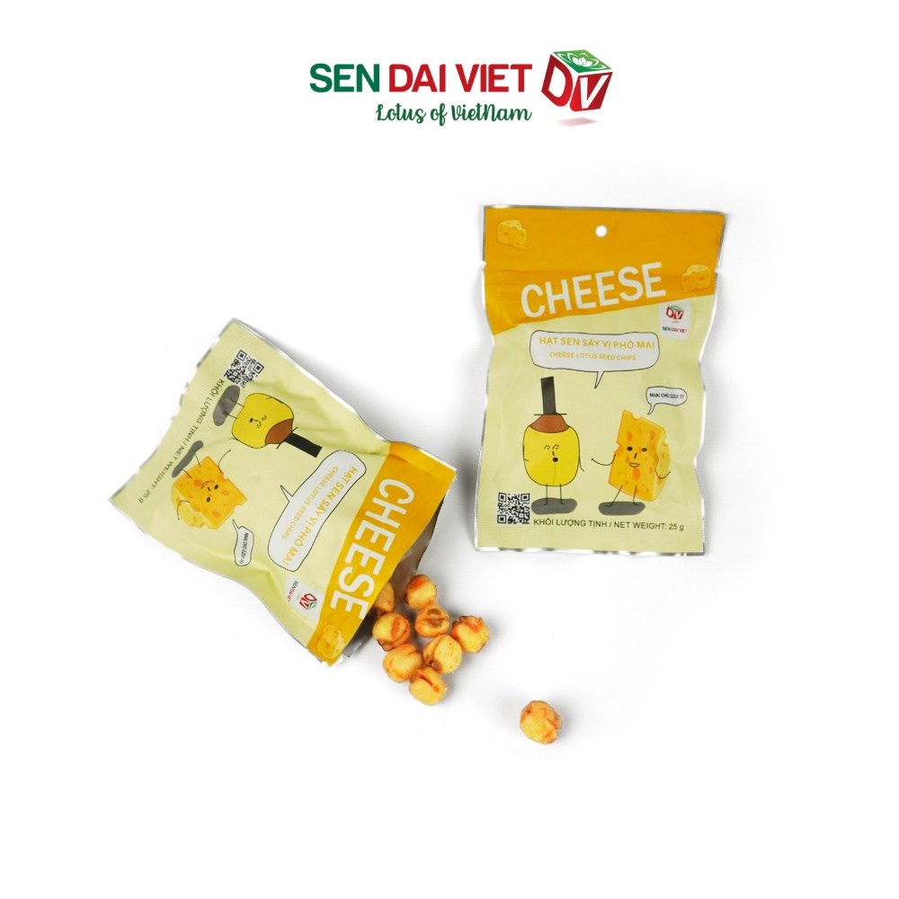 Hạt Sen Sấy Vị Phô Mai-Hạt Sen Thơm Bùi, Phô Mai Béo Ngây-Sen Đại Việt- Gói 25g