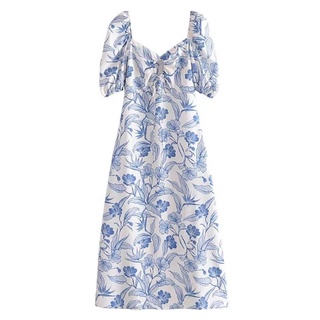 Đầm hoa maxi khoét tròn zr xuất xịn