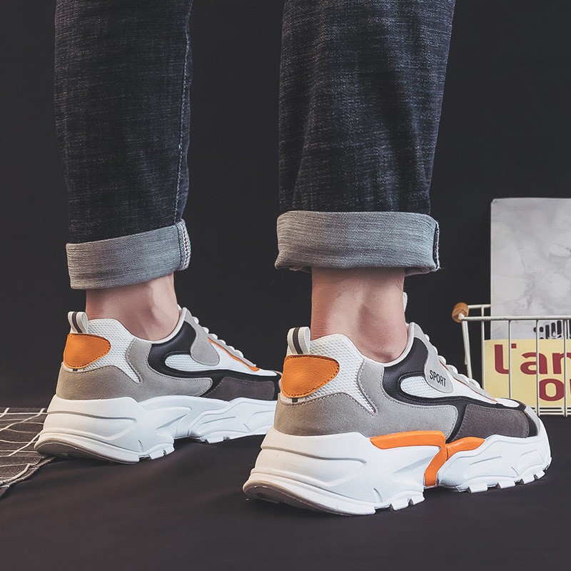 Giày Nam Thể Thao Sneaker Tăng Chiều Cao Phối Da Lộn Cao Cấp Rẻ Đẹp BOM-GN-030 | BigBuy360 - bigbuy360.vn