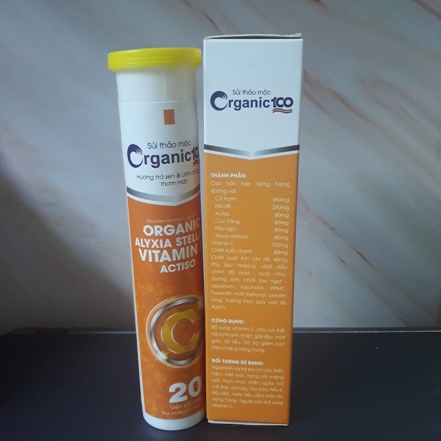 Sủi Thảo Mộc Organic 100 thanh nhiệt, giảm nóng trong 20 viên/tuýp