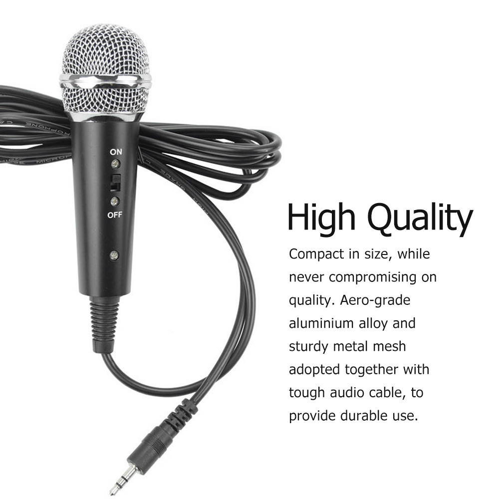 Ghi âm Condenser Microphone Điện thoại di động Microphone cho máy tính Pc Karaoke dạy trực tuyến Mic 3.5mm cắm phù hợp