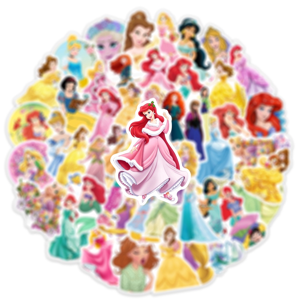 ❉ Hình Dán Công Chúa Disney Series 03 ❉ Bộ 50 Miếng Dán Trang Trí Laptop / Ván Trượt Thời Trang DIY