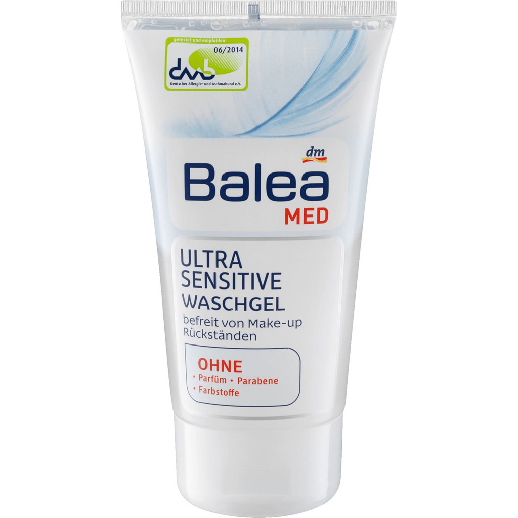Cleanser dịu nhẹ Balea Med Ultra Sensitive Wash Gel 150 ml sữa rửa mặt