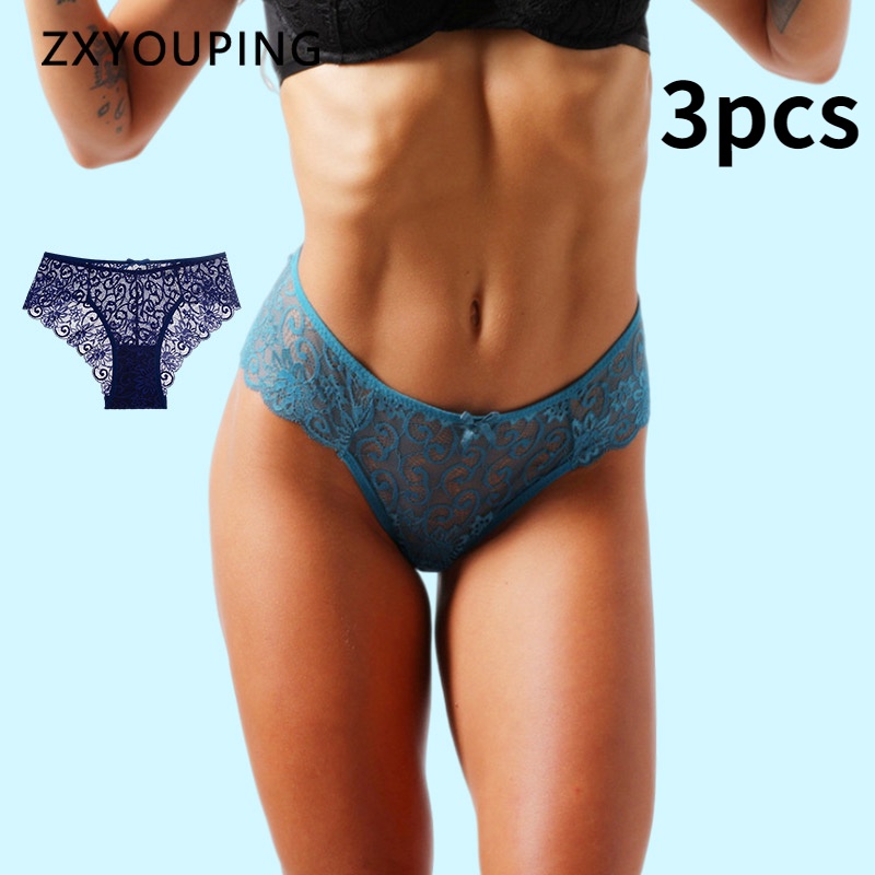Set 3 Quần Lót Lưng Thấp Mềm Mại Thoải Mái Cho Nữ