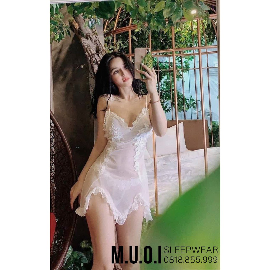 Váy ngủ ren sexy hoa lớn kèm chip xinh - SX 132 -  QUẢNG CHÂU  cao cấp - Hàng có sẵn ( video kèm ảnh thật)