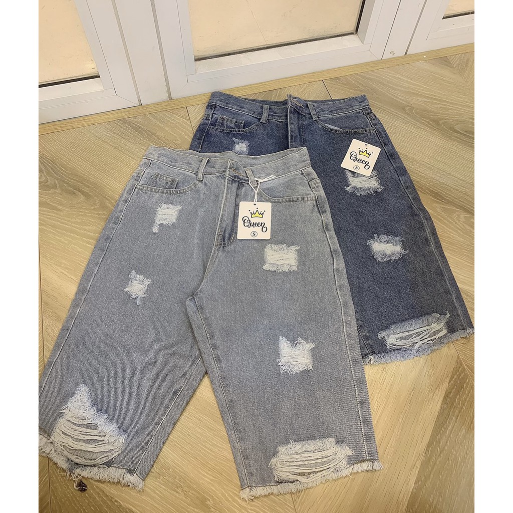 🔅Quần Ngố Jeans Rách Nhiều
