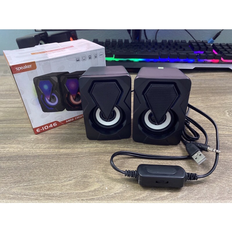 Loa máy tính mini có đèn led dễ thương nhỏ gọn bass căng