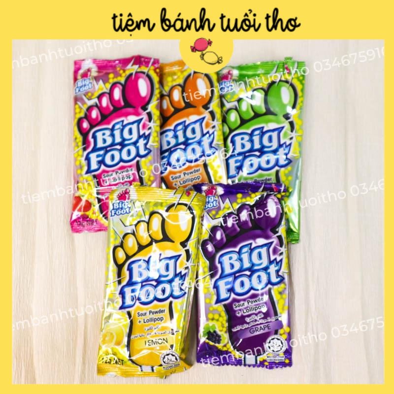 [Bịch Lớn] 30 gói Kẹo Mút Chấm Bột Chua Hình Bàn Chân - Kẹo Lollipop Bigfoot Tuổi Thơ