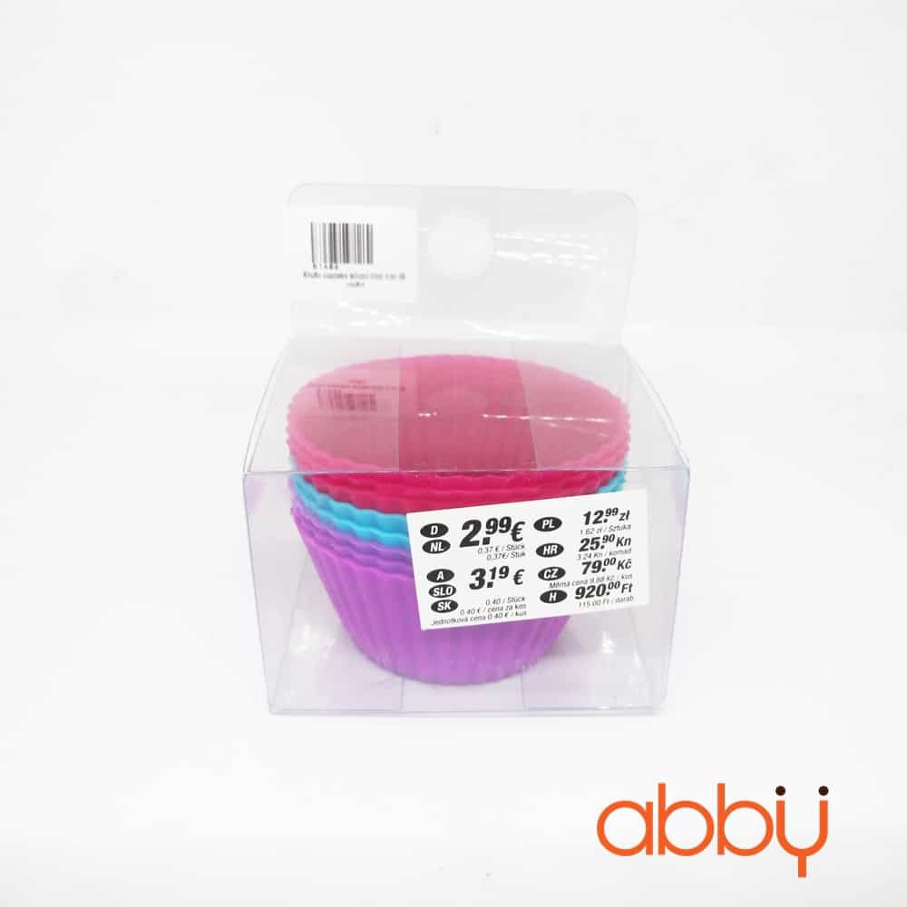 Khuôn cupcake silicon hình tròn (8 chiếc)