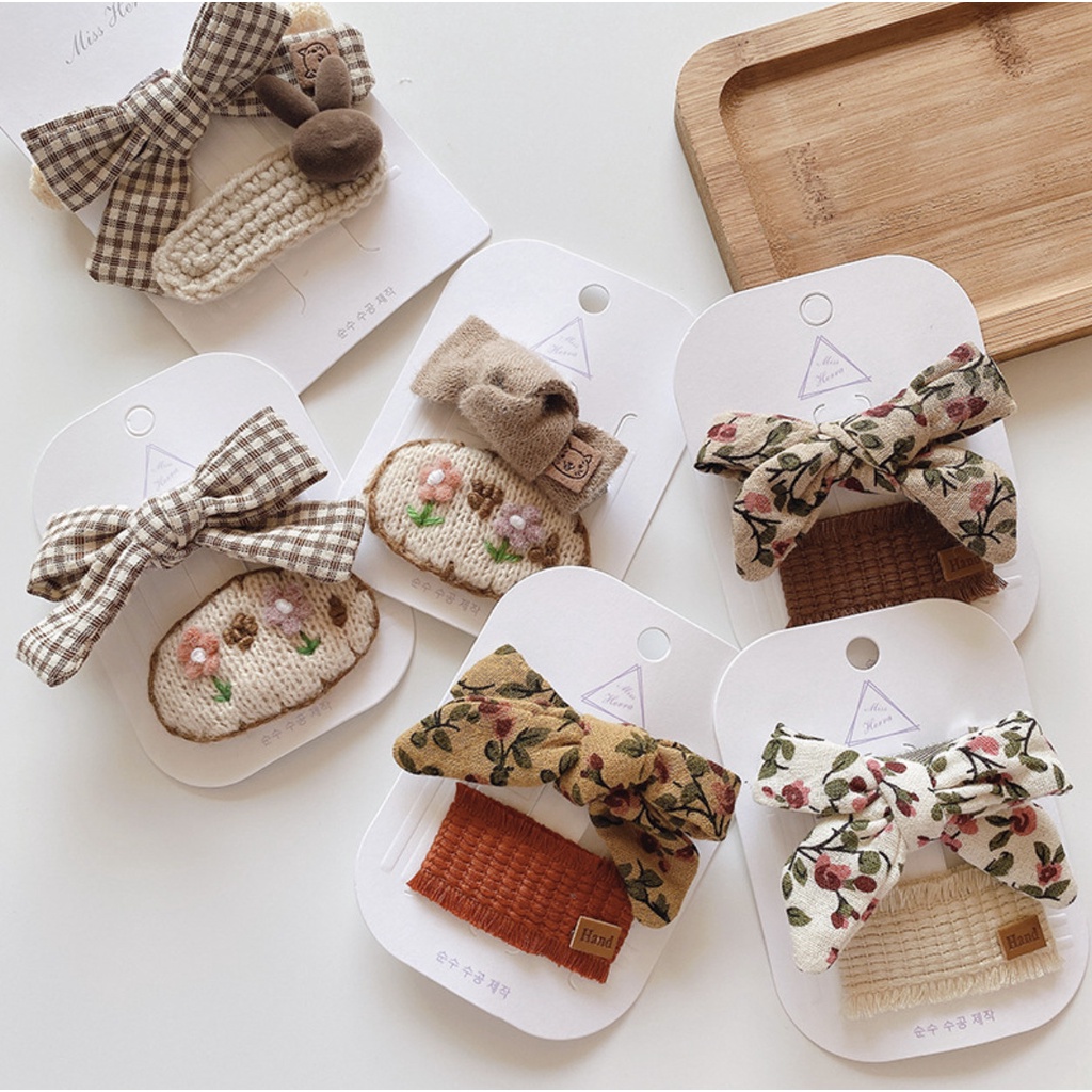 Set kẹp tóc Vintage cho bé