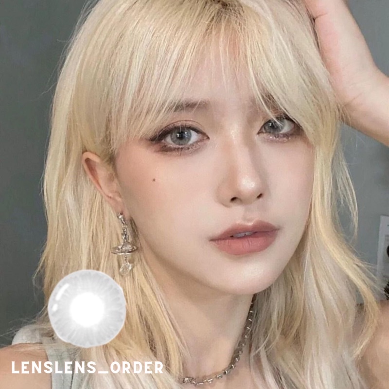 Lens Mắt Kính Áp Tròng Xám Tây Cá Tính Đủ Độ Cận
