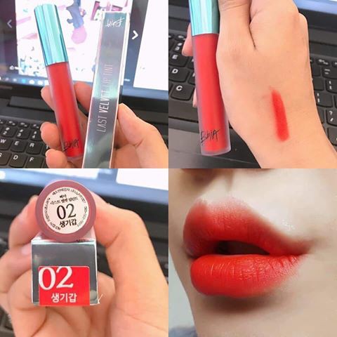 BbiA Dạng Kem Last Velvet Lip Tint #02 Đỏ Cam