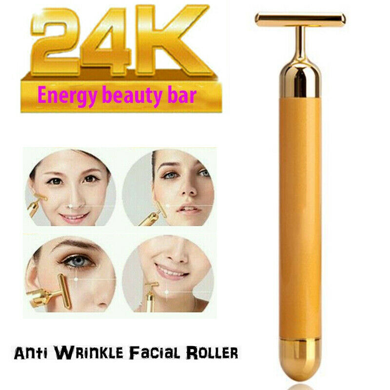 Thanh Lăn Rung Mát Xa Chăm Sóc Da Mặt Hiệu Quả Bằng Vàng 24k