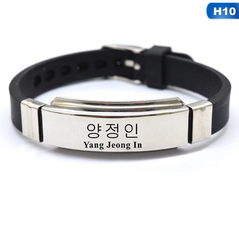 Vòng đeo tay in chữ thời trang từ silicon và inox