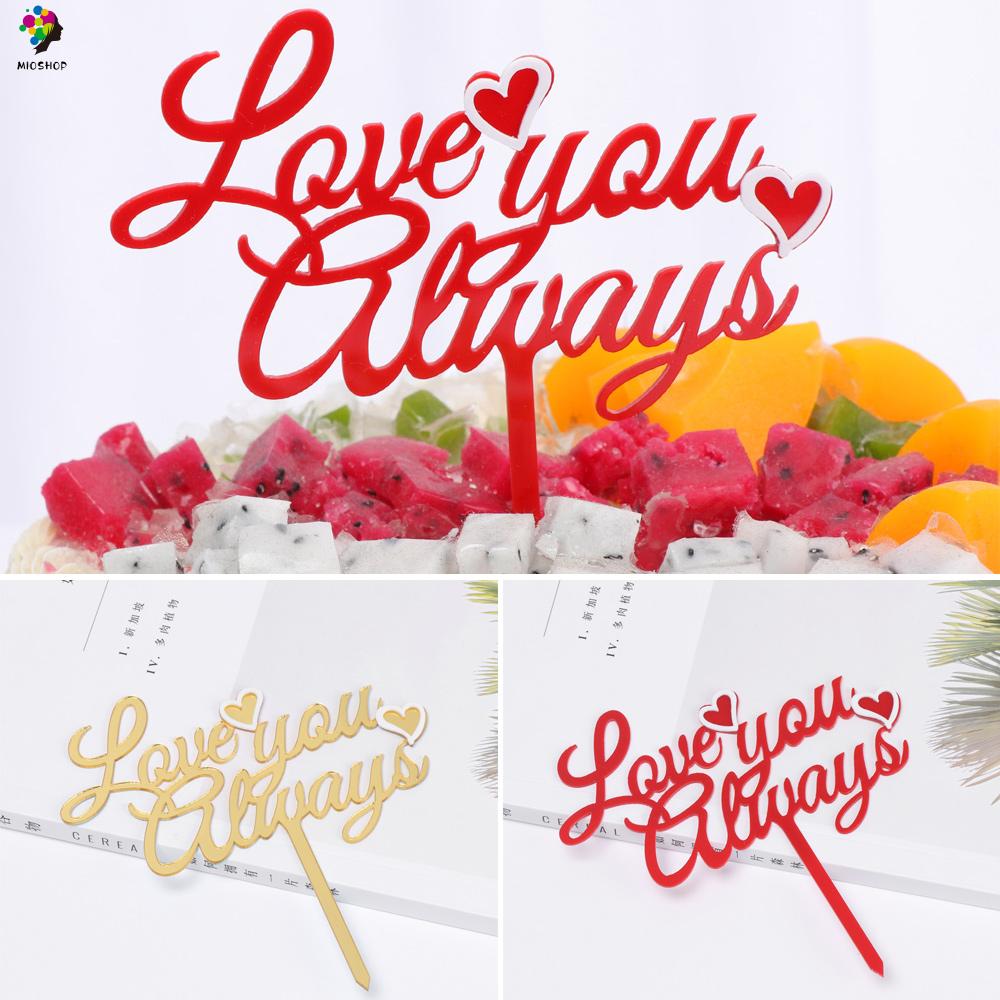 Phụ Kiện Trang Trí Bánh Kem Bằng Nhựa Acrylic Tráng Gương Chữ Always Love You Nhiều Màu Sắc
