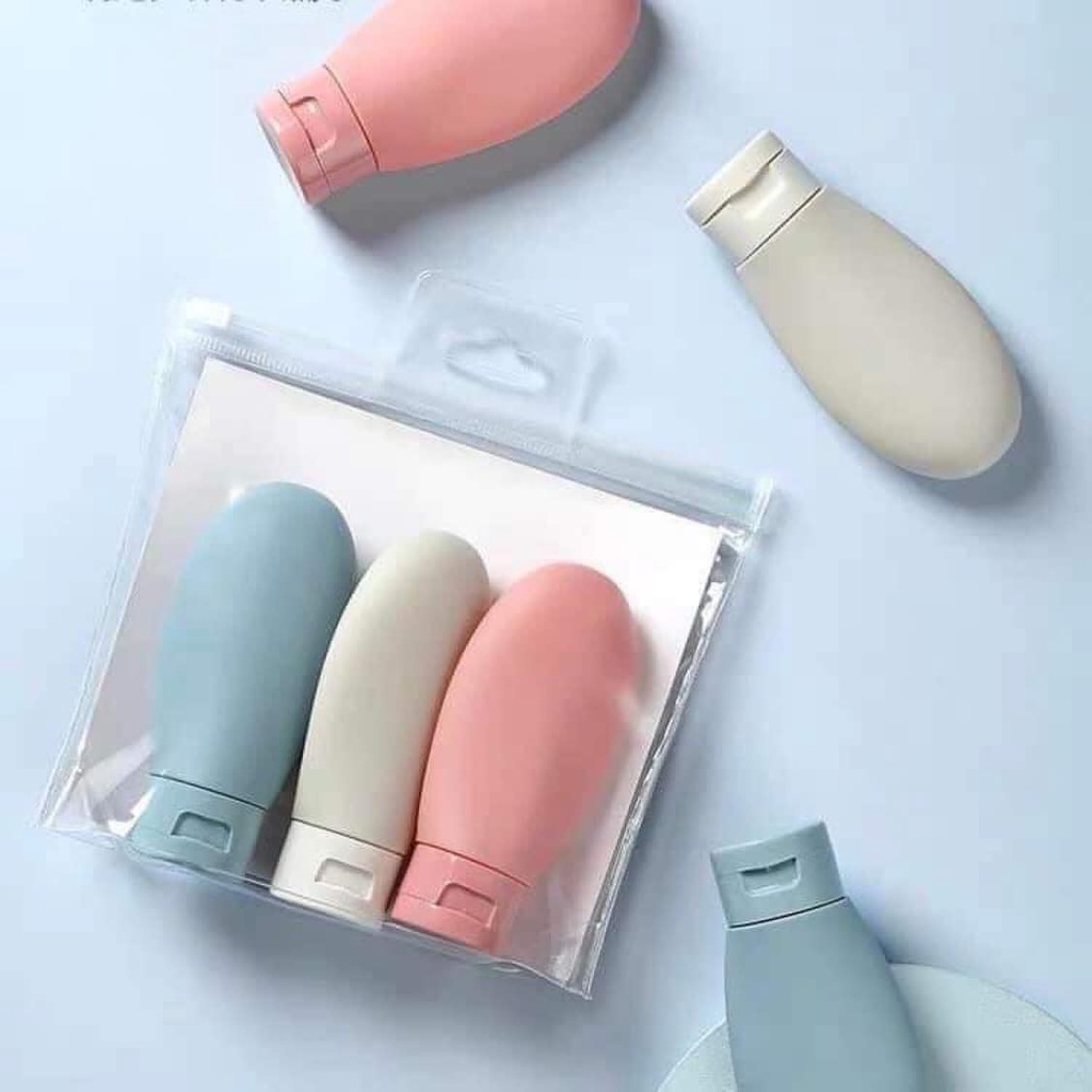 Set 3 túi 3 hộp chiết mỹ phẩm, xà phòng, dầu gội du lịch mini cầm tay