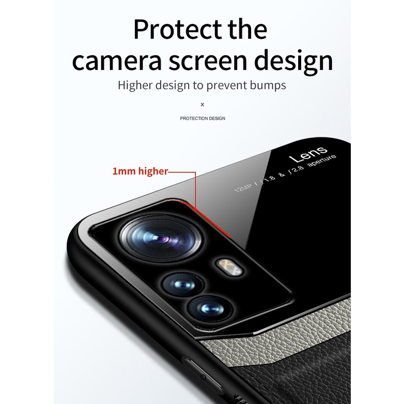 Ốp Điện Thoại Da PU Mặt Gương Chống Sốc Cho Xiaomi 12 6.28inch Xiaomi Mi 12 Pro 12X Xiomi Xaomi 12